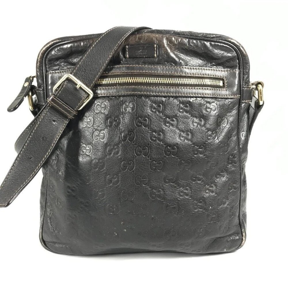 GUCCI 201448 Guccissima GG Bag Crossbody Pochette Shoulder Bag - Picture 1 of 15